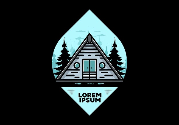 Vector triangle wood cabin illustration design