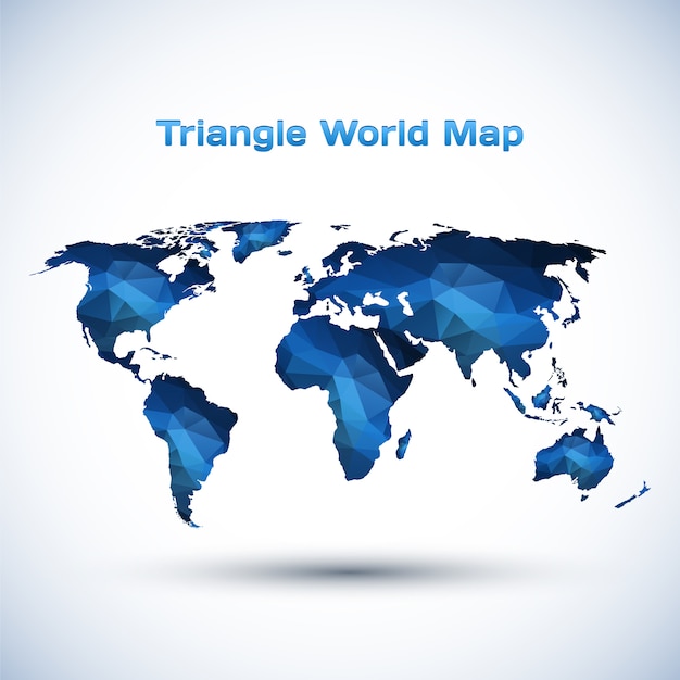 Triangle world map illustration