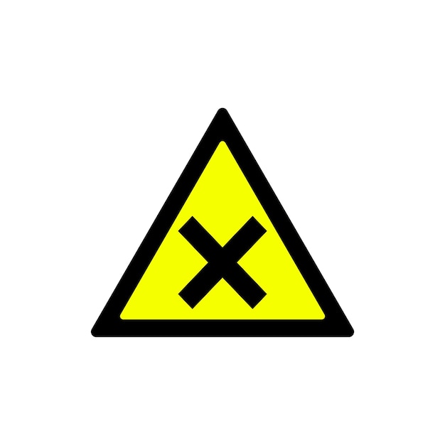 Triangle yellow Harmful chemicals warning symbol
