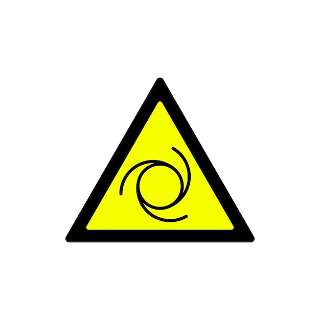 Triangle yellow machine starts automatically warning symbol