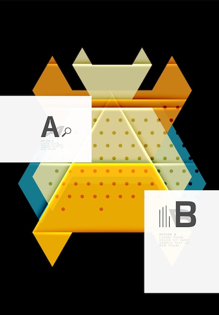 ベクトル 三角形と幾何学的図形の抽象的な背景デザインのベクトル図
