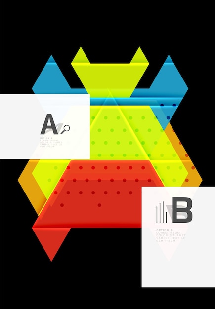 ベクトル 三角形と幾何学的図形の抽象的な背景デザインのベクトル図