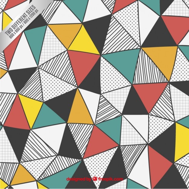 Triangles background in hand drawn style