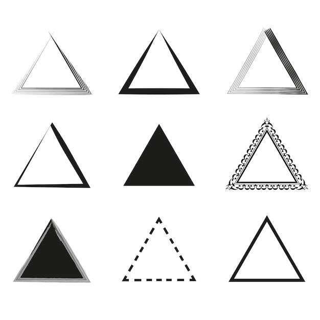 Triangles brush in line art style geometric shape vector illustration