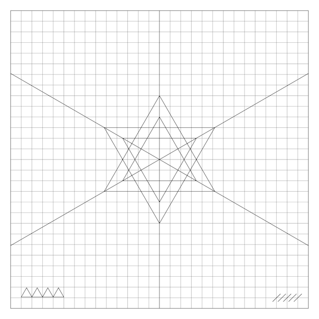 중심 지점에서 6개로 연결된 삼각형