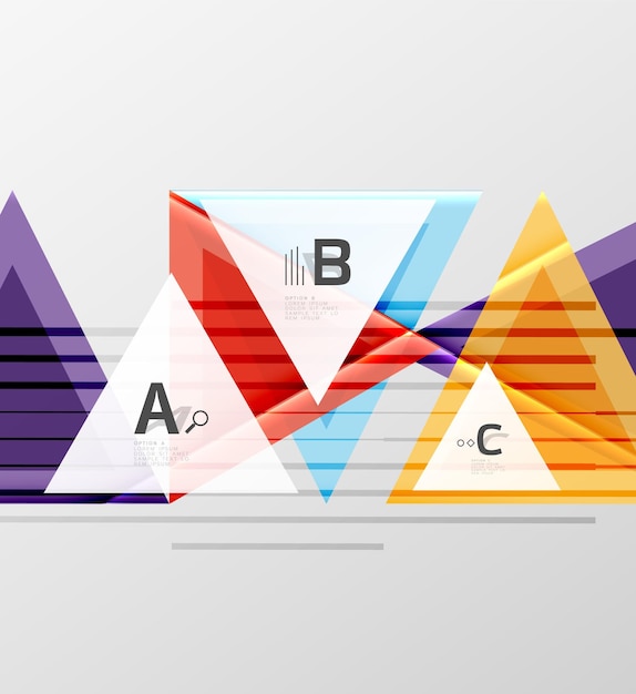 三角形と幾何学的図形の抽象的な背景デザインのベクトル図