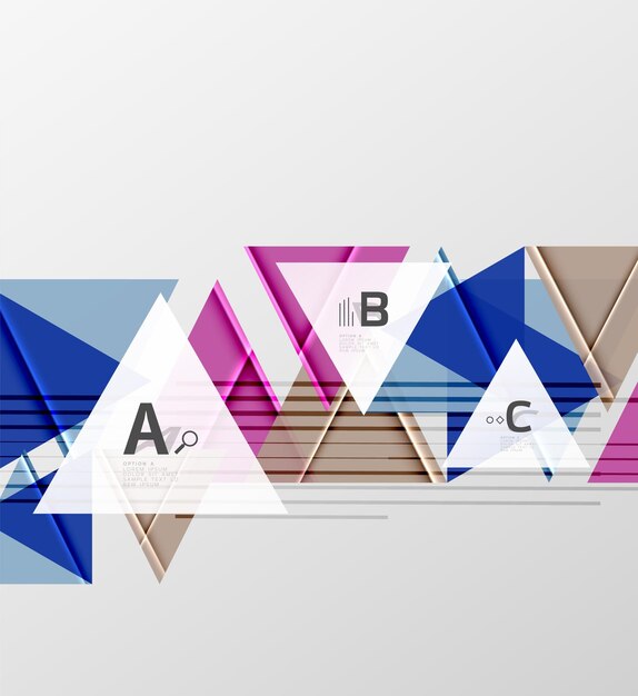 Vettore triangoli e forme geometriche sfondo astratto illustrazione vettoriale per il tuo design