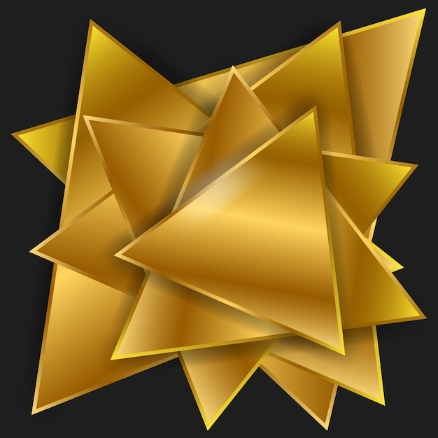 Вектор Треугольники золото 3d текстура застрял объект фон элегантный