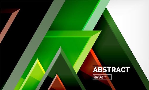 Triangles repetiton geometric abstract background multicolored glossy triangular shapes hitech poster cover design or web presentation template with copy space