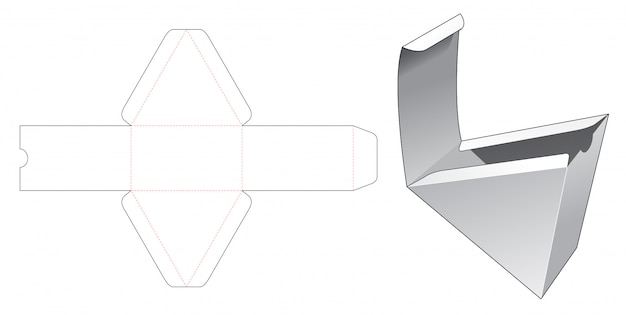 삼각 패스트 푸드 상자 다이 컷 템플릿