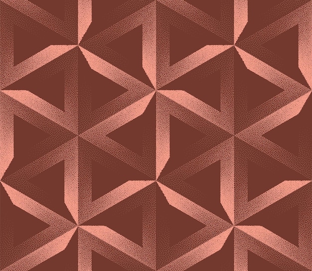 Triangular lattice geometric seamless pattern trendy vector brown abstraction