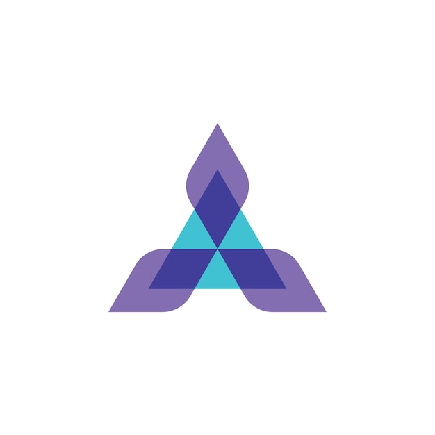 A triangular logo combined with an overlay coloring method