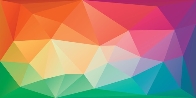 Triangular low poly rainbow background