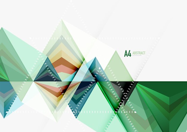 Triangular low poly vector a4 size geometric abstract template