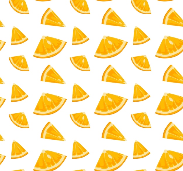 Triangular orange slices seamless pattern in vector suitable for prints and backgrounds