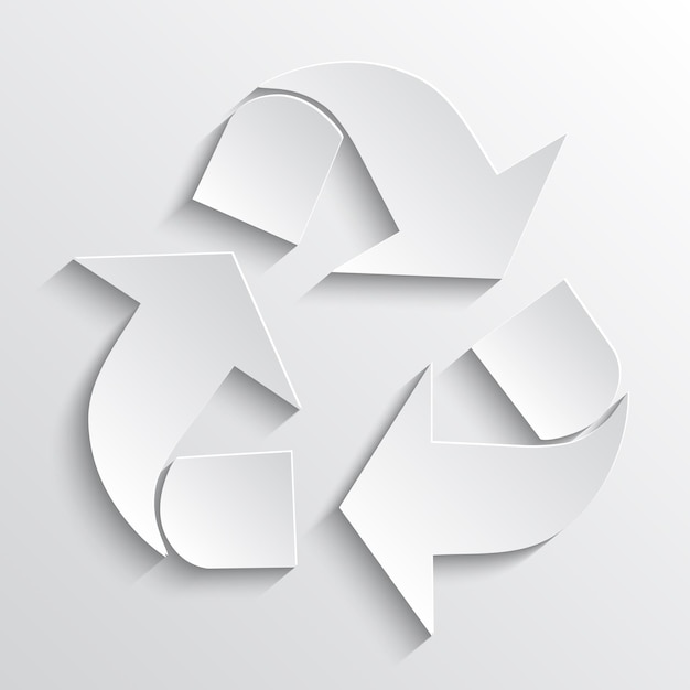 Vector triangular paper recycling symbol on a white background ecologically clean world