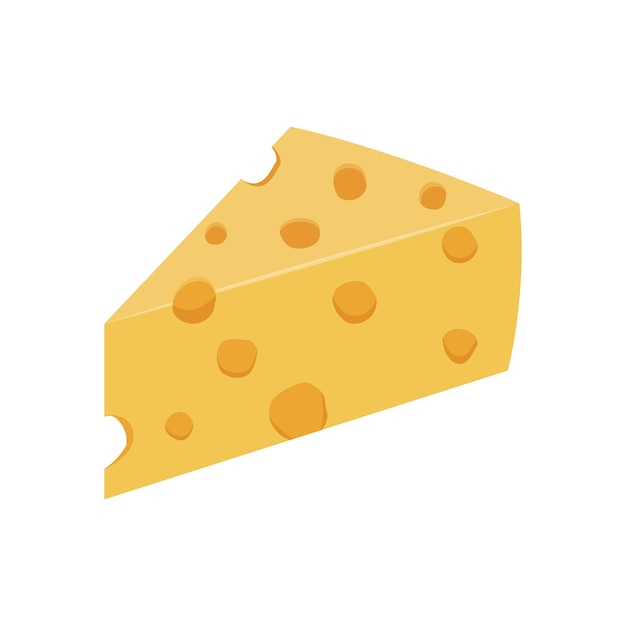 Triangular piece of cheese with holes