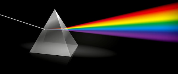 Vector triangular prism break lights into spectral color