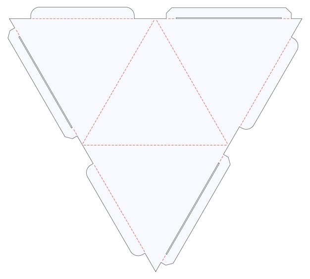 Triangular Pyramid Tetrahedron Box Die Cut Cube Template Blueprint Layout
