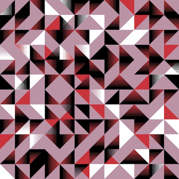 Triangular seamless pattern pink black and white