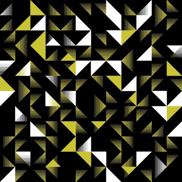 Triangular seamless pattern white and yellow in the dark