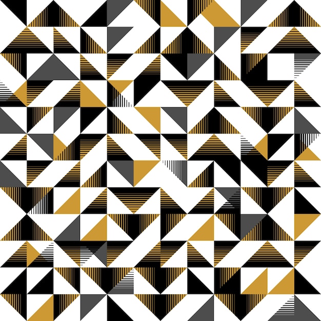 Triangular seamless pattern yellow and black abstract