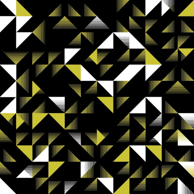 Triangular seamless pattern yellow and white in the dark