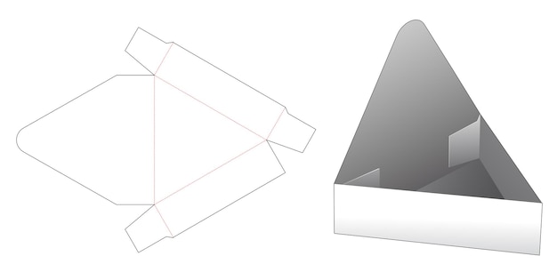 Modello fustellato di visualizzazione del prodotto di forma triangolare