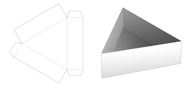 Modello fustellato vassoio di forma triangolare