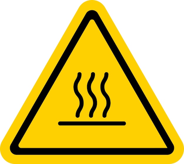 Vector triangular sign danger, hot surfaces inside avoid contact burn