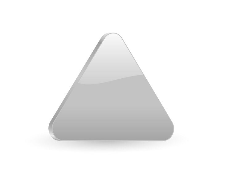 Vector triangular silver 3d icon