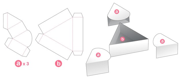 Vassoio triangolare con 3 copertine modello fustellato