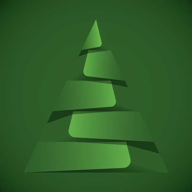 Vector triangular tree on green background for decoration