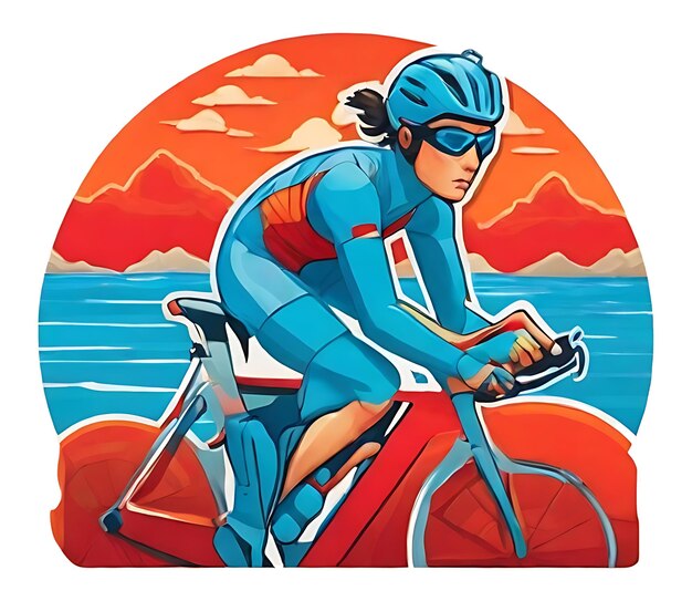 Vector triathalon sport logo