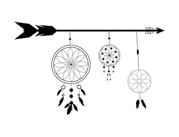 Tribal arrows with dream catcher collection