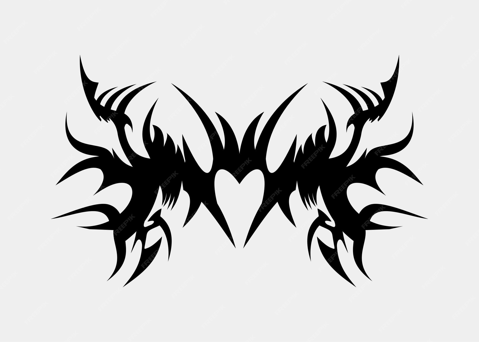 Bat and symmetric tribals Royalty Free Vector Image