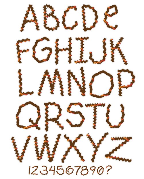 Tribal bulge Letter text font alphabet typography