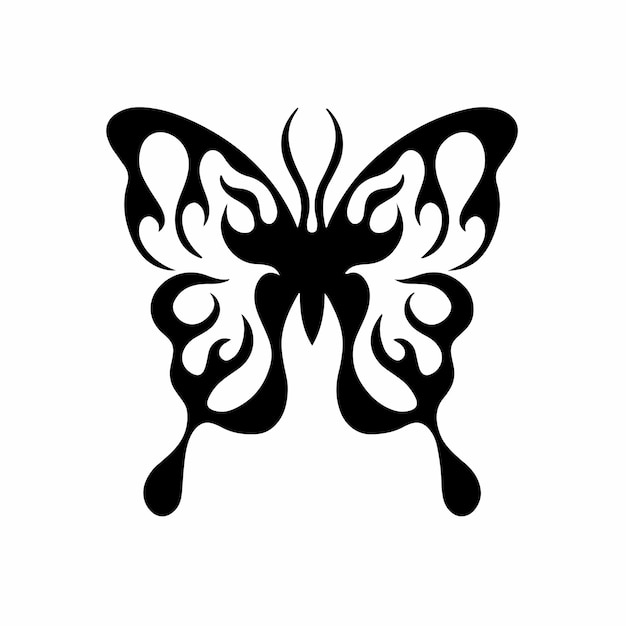 Tribal butterfly logo symbol stencil design tattoo vector illustration