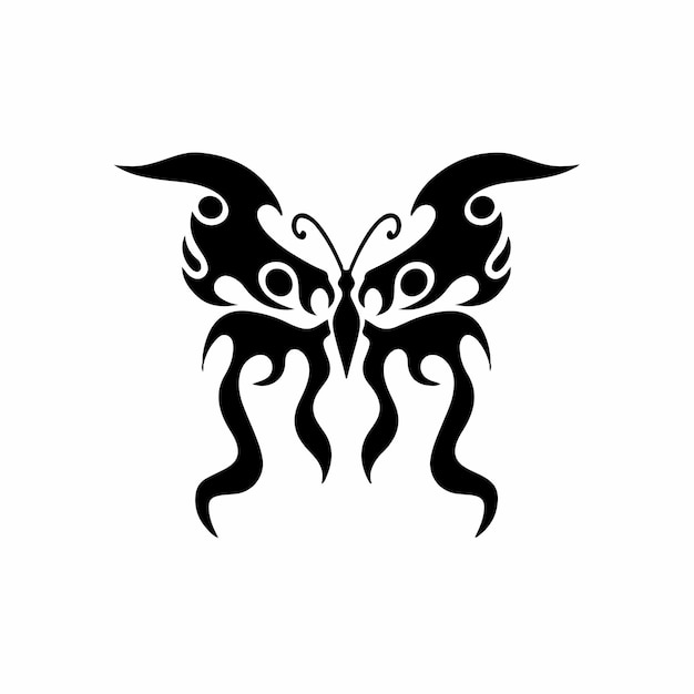 Tribal Butterfly Logo Symbol Stencil Design Tattoo Vector Illustration