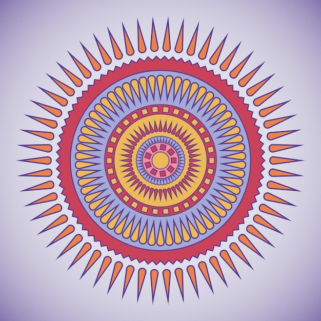 Tribal circle design in red and violet. Vector Illustration