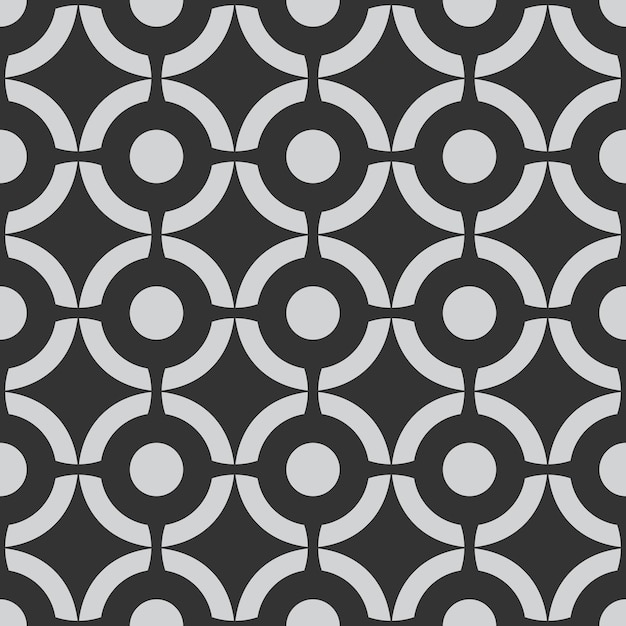 Tribal circle and star geometric seamless pattern