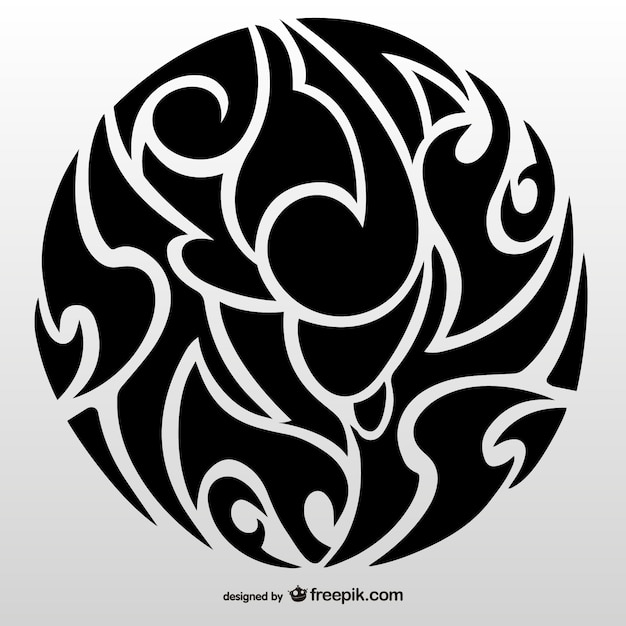 Vector tribal circle tattoo art