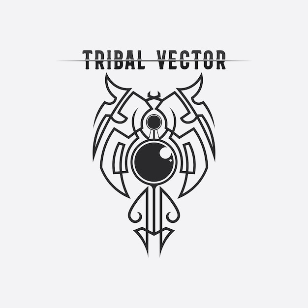 Tribal classic black ethnic tattoo icon vector illustration design logo