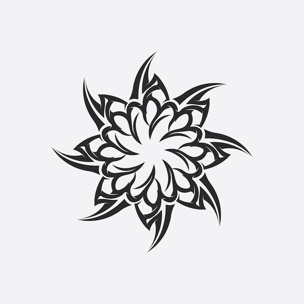 Tribale classico nero tatuaggio etnico icona illustrazione vettoriale design logo