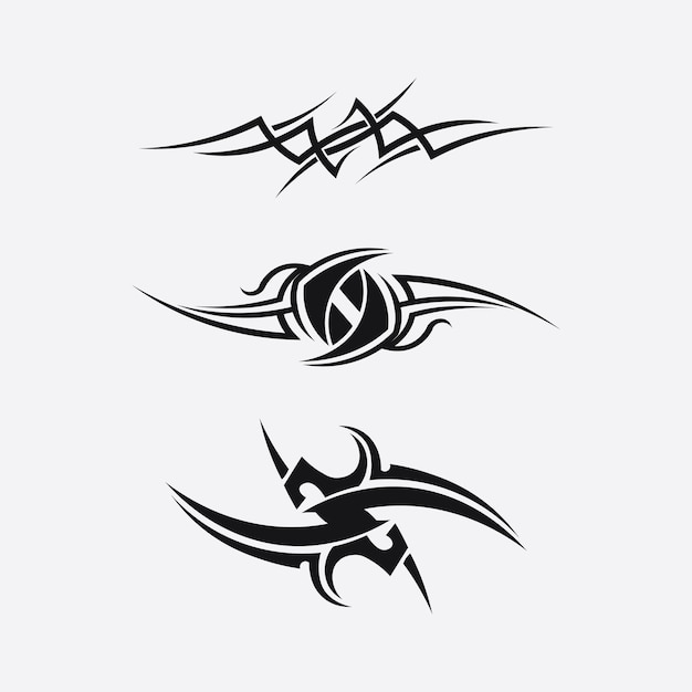 Tribal classic black ethnic tattoo icon vector illustration design logo