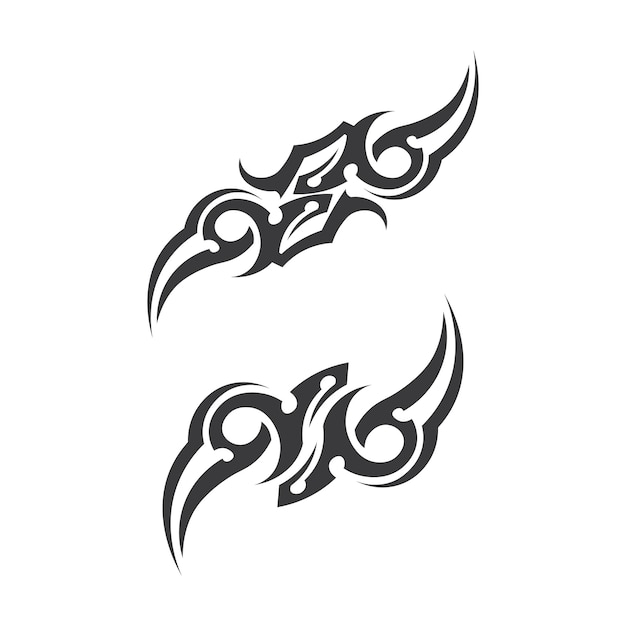 부족 고전적인 검은 민족 문신 아이콘 벡터 일러스트 디자인 로고