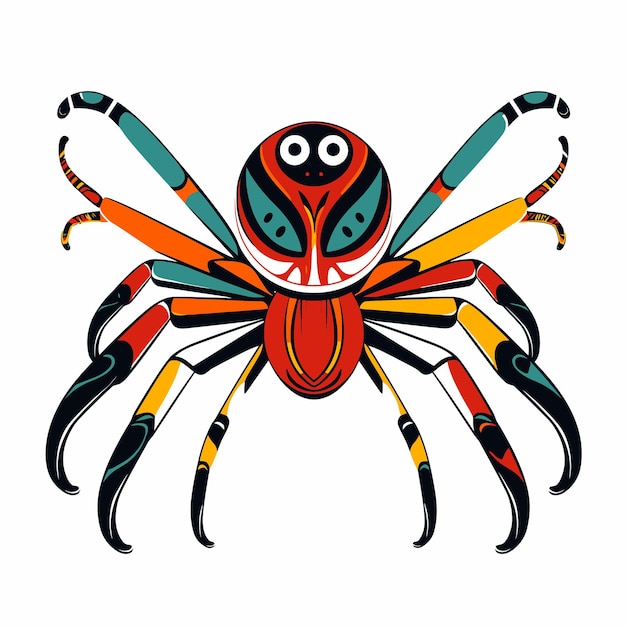 Vector tribal design of spiders