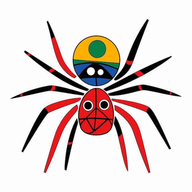 Vector tribal design of spiders