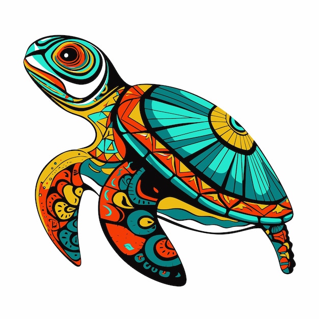 Vector tribal design of a turtle