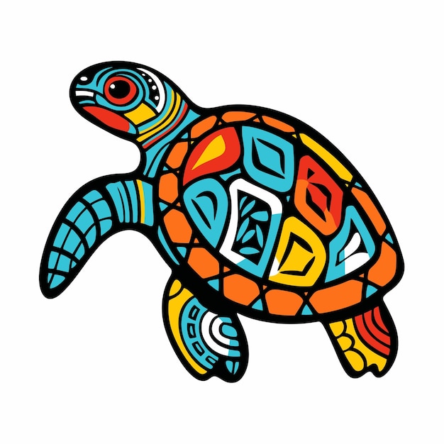 Vector tribal design of a turtle